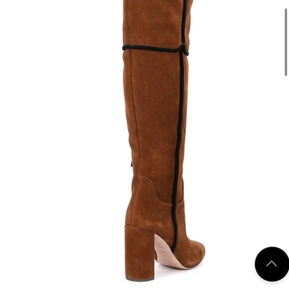 AD & DAUGHTERS Theodorah Tall Suede Heeled Boots Over the Knee Brown Sz 7.5 - Picture 9 of 9